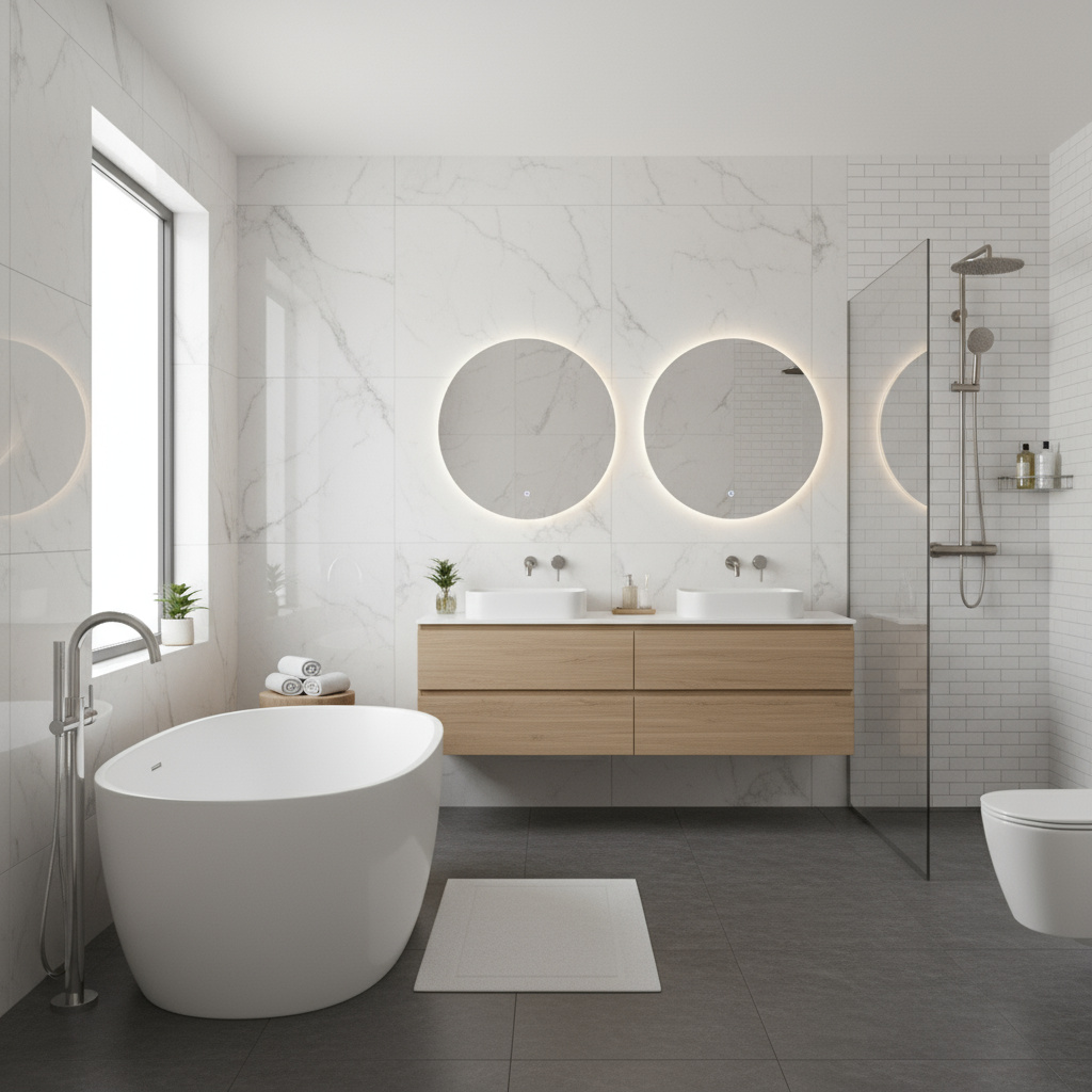 Modern renoviertes Badezimmer mit neuen Armaturen