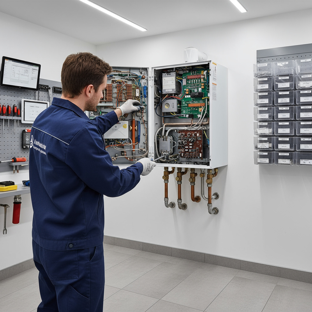 Wartung eines modernen Boilers